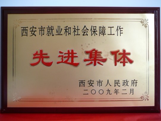 2009年2月，被西安市政府評(píng)為西安市就業(yè)和社會(huì)保障工作先進(jìn)集體